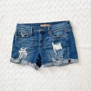 JOES JEANS Rolled Cuff Distressed Denim Shorts